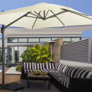 Parasol Sombra 360° carré avec housse de protection